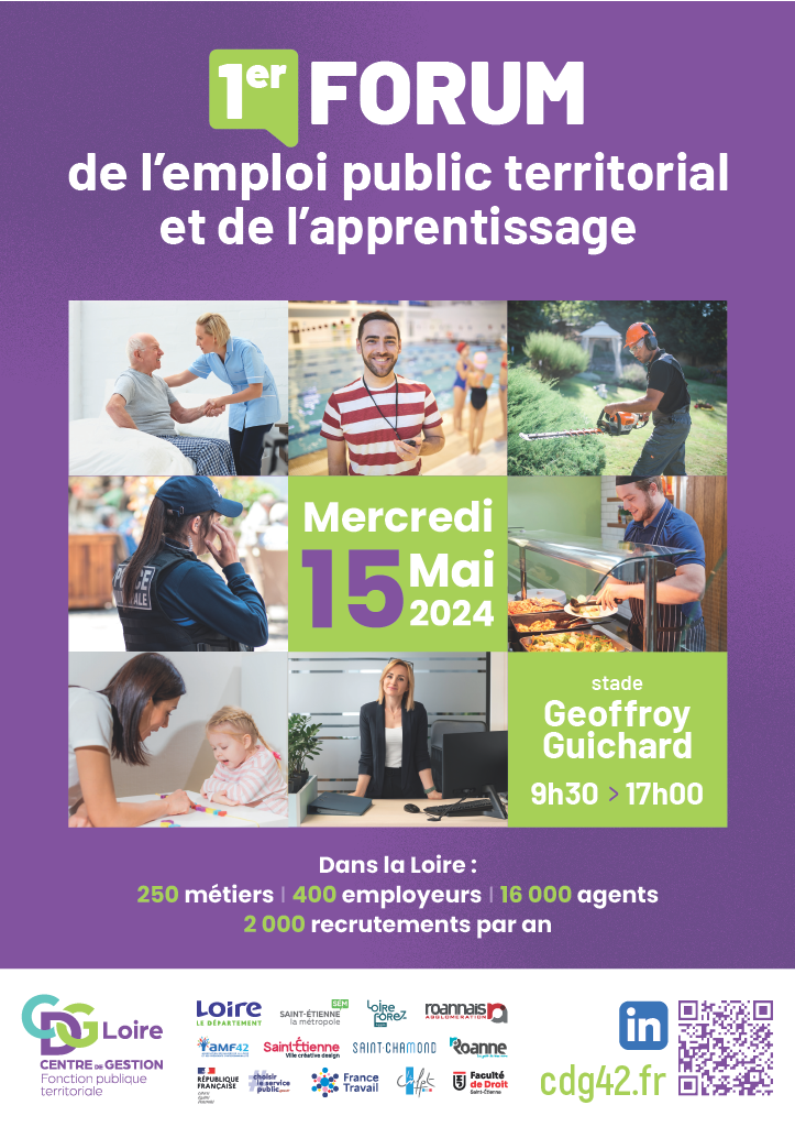Affiche du Forum de l'emploi public territorial et de l'apprentissage
