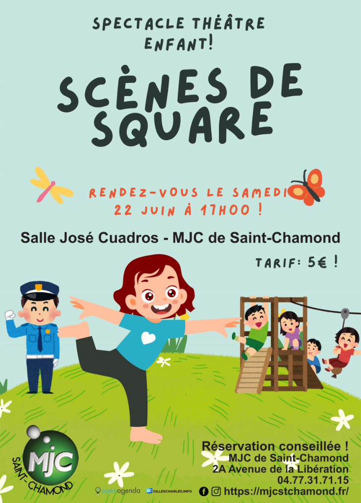 Affiche de la pièce de théâtre "Scènes de square"