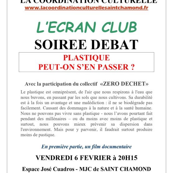 Soirée débat - "Le plastique, peut-on s'en passer ?"