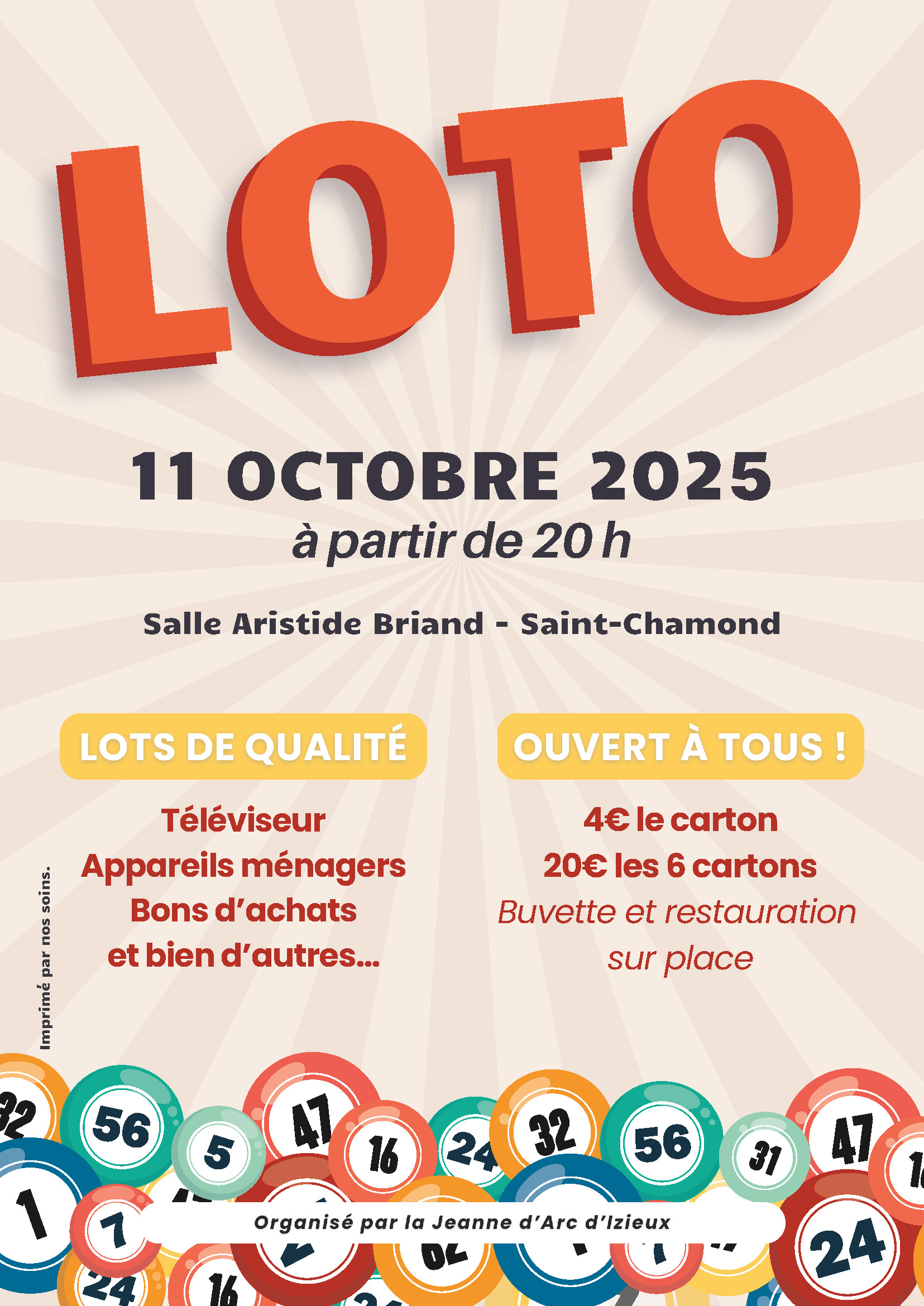 Affiche loto - Jeanne d'Arc d'Izieux