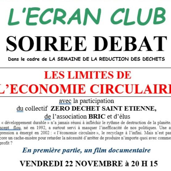 Soirée débat - Les limites de l'économie circulaire