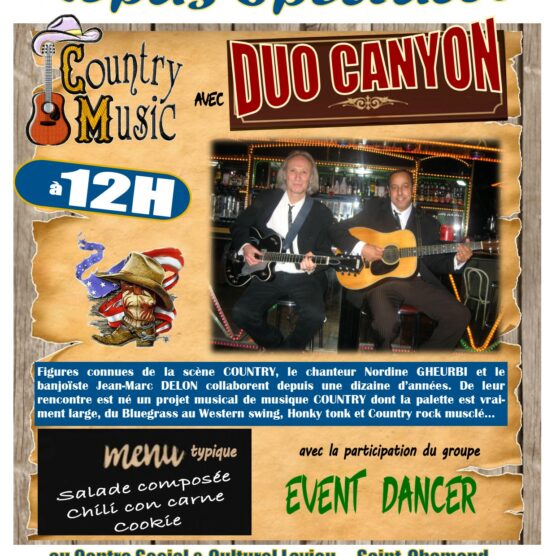 Repas/Spectacle - Country Music avec Duo Canyon