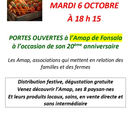Les 20 ans de l’AMAP de Fonsala